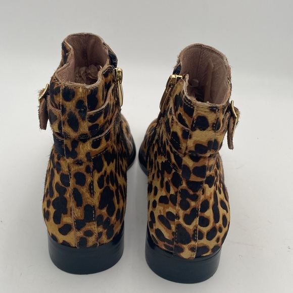JJill Leopard Print Ankle Boot women 7 cow fur festival Casual office retro boho - Picture 6 of 16